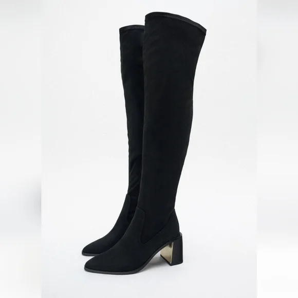 NWT Zara Heeled Over the Knee Boots - Picture 6 of 7